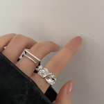 2023 m. retro įkvėptas netaisyklingas metalinis žiedas moterims - madingas ir minimalistinis dizainas Adjustable Open Size