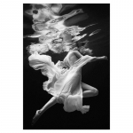 Juodai balta povandeninė moteris, drobė, tapyba, seksuali moteri&scaron;ka mada, plakatai ir spaudiniai, sienų menas, modernus namų dekoras 21*30cm No Frame