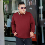 Mar&scaron;kinėliai ilgomis rankovėmis Polo Shirt Vyri&scaron;ki apatiniai su vilnos mar&scaron;kinėlių vir&scaron;umi 9XL