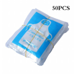 50/100 vnt. vienkartinės plastikinės prijuostės Eco Flat Pack Protection Body Clear chalatai 100PCS
