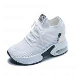 Auk&scaron;tos kokybės moteri&scaron;ki sportbačiai su blizgučiais, stambia platforma, laisvalaikio, ūgio didinimo, &bdquo;Zapatillas Mujer&ldquo; plei&scaron;tiniai bateliai 2019 m. 3 balta