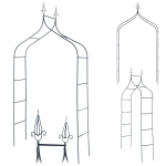 KADAX Metalinė sodo pavėsinė lankas rožėms vijokliams gėlėms gėlių atrama 255cm Pattern 2