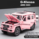 Nauja 1:24 AMG G63 modelio automobilio, cinko lydinio, liejimo modelio, traukiamas atgal žaislinis automobilis su garsu ir &scaron;viesa, tinkamas vaikams berniukų dovanų kolekcijos papuo&scaron;alai pilka