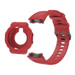 Huami Amazfit T-Rex 3 dirželis ir tos pačios spalvos laikrodžio dėklas, vienos spalvos reguliuojama apyrankė + korpuso dekoravimas For Amazfit T-Rex 3
