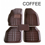 5 vnt Automobilių grindų kilimėliai, atsparūs vandeniui PVC, odiniai universalūs priekiniai ir galiniai kilimėliai, odiniai kilimėliai, tinka vairuotojui ir keleivio sėdynei kava
