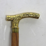 Antikvarinio stiliaus Viktorijos laikų vintažinė dizainerio žalvario rankena lazda medinė vaik&scaron;čiojimo lazda M aero