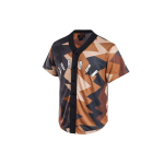 Jordan Retro amerikieti&scaron;ko geometrinio ra&scaron;to spausdinimo spalvoto bloko tinklelio kvėpuojanti sportinė megzta palaidinė su įprastomis pečių rankovėmis vyri&scaron;ka palaidinė ruda FB7339-133 L
