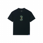 Li-Ning X Steven Harrington animacinių filmų abėcėlės ra&scaron;tai apvaliu kaklu trumpomis rankovėmis mar&scaron;kinėliai unisex vir&scaron;ūnės juodos AHSSC49-1 M