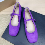 Madingi plok&scaron;čiapadžiai moterims 2025 Kvadratinis pir&scaron;tas Sekli burna Suede Nauji Mary Jane batai Didelis dydis Moteri&scaron;ki batai 42 43 44 Zapatos 35