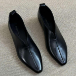 Madingi odiniai bateliai su vidutiniu kulnu 2025 m. Dizainerio Naujas Pavasaris Eleganti&scaron;ki Universalūs Moteri&scaron;ki Loafers Patogūs Mink&scaron;ti Basutės Zapatillas Mujer 37 juoda