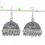 Natural Indian Look Jhumki Gemstone Silver Tribal Bali Earring 1.73 k7b20