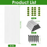 15/36 vnt. &Scaron;iltnamio lankų rinkinys Lankstus stiklaplastis Auginimo rinkinys su apsauginiu tinkleliu Sodas Daugkartinio naudojimo augalų tunelio arka &Scaron;iltnamio laikiklis