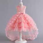 Vaiki&scaron;ka pūsta tiulio suknelė nuotakos palydovei princesei - Vestuvinė ir vakarinė suknelė 130cm pink