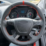 Ford Focus 3 2012 2013 2014 C-MAX 2011-2014 KUGA Escape 2013-2016 Automobilio Vairaračio Apdaila Juoda Oda su raudona juostele