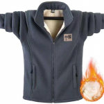 &bdquo;Polar Fleece Striukė&ldquo; Vyri&scaron;kas storas megztinis Patogus medvilninis vilnonis laisvas didelio dydžio rudens ir žiemos &bdquo;Polar&ldquo; vilnos striukė 4XL pilka