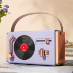 Tragbarer Retro-Bluetooth-Lautsprecher 3W ABS Lila f&uuml;r Wohnzimmer & B&uuml;ro