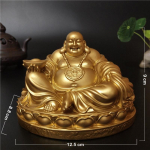 Auksinės kinų Feng Shui besijuokiančio Budos statulėlės Ornamentai Didelė Maitrėjos Budos skulptūrėlė Namų dekoravimas Dovanos auksas