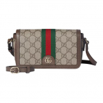 Gucci Ophidia Logo Klasikinis Drobės ir Odos Mini Pečių Krep&scaron;ys Moteri&scaron;kas pečių krep&scaron;ys Smėlio spalvos Tamsiai Rudas 838471-FAE0P-9746 Basic Set (Bag+Dust Bag)