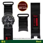 vyrams Casio G-SHOCK mudmaster GWG-1000/GB serijos sportinis alpinizmo nailono drobės laikrodžio dirželis aksesuaras apyrankė GWG-1000mm juoda