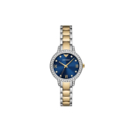EMPORIO ARMANI Laikrodis ant rie&scaron;o Kvarcinis mechanizmas Nerūdijančio plieno apyrankė 32mm Mėlynas ciferblatas Moteri&scaron;kas laikrodis AR11576 Blue Dial