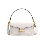Coach Tabby 20 Reljefinis Klasikinis Monogramos Atvartas Užraktas Metalinė Detalė Lakiruotos Odos Rankinė Maža Moteri&scaron;ka Rankinė Balta CM556-B4HA Gift Box Set (Basic Set+Yellow Box)