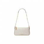 Michael Kors Empire Logotipo Spaudinio Vidutinio Dydžio Grandinėlės Formos Drobės Sankabos Krep&scaron;ys Per Petį Moteri&scaron;ki Rankiniai Krep&scaron;iai Baltas 32H3G8EW6B0160 Basic Set (Bag+Dust Bag)