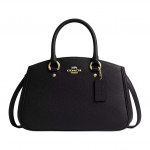 &bdquo;Coach Savannah 28&ldquo; prekės ženklo logotipo odinis krep&scaron;ys su ličio grūdėta danga, didelis moteri&scaron;kas rankinukas, juodas, CAL54-IMBLK Basic Set (Bag+Dust Bag)