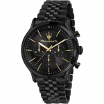 Maserati Epoca Juodo Metalo Vyri&scaron;kas Kvarcinis Chronografas R8873618020 Laikrodis juoda