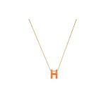 Hermes Pop H serijos pakabukas Ry&scaron;kiai oranžinis karoliai Moteri&scaron;ki karoliai Auksinis H147991F-02 Basic Packaging-Box+Dust Bag or Padding Board