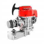 2 taktų pilnas vieno cilindro variklis au&scaron;inamas oru ki&scaron;eniniam dviračiui, paspirtukui, keturaciui su rankena ir troseliu 1.9kw/7000rpm 49CC raudona