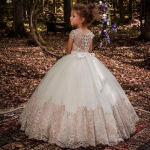 Gėlėta vintažinė vasarinė suknelė mergaitėms Eleganti&scaron;ka gimtadienio princesės vakarėlio suknelės pūstos rankovės nėriniai Laisvalaikio kostiumas vaiki&scaron;ki drabužiai 10-11 &scaron;ampanas