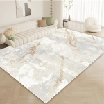 Modernus Minimalizmas &Scaron;viesios Spalvos Kilimas Svetainė Sofos Zona Kavos Staliukai Neslystantys Nepūkuoti Kilimai Dekoras Miegamojo Grindų Kilimėlis 180x200cm white