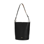 Burberry Logotipas Įspaustas Nuimamas Reguliuojamas Peties Dirželis Magnetinis Užsegimas Gruoblėta Ver&scaron;io Oda Kibiro Formos Rankinė Moteri&scaron;kos Rankinės Juoda 80840361 Basic Set (Bag+Dust Bag)