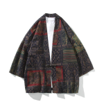 Etninio stiliaus marginta Jukatą Vyrams Moterims Madingas Kardiganas Palaidinė Azijieti&scaron;ki Drabužiai Harajuku Japonų Cosplay Kimono M gray