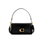 Coach Tabby 26 Minimalistinis reljefinis klasikinis monogramos metalinis odinis rankinis krep&scaron;ys Moteri&scaron;ki rankiniai krep&scaron;iai Juodas CM554-B4BK Basic Set (Bag+Dust Bag)