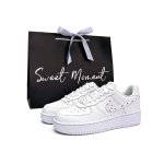Nike Air Force 1 Žvaigždės Blizgančios Atsparios Dilimui Žemos Vir&scaron;aus Riedlentės Batai Unisex Baltos DD8959-100(Team935-S-BOX) 38.5 white