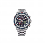 CITIZEN Eco-Drive serijos Blue Angel II Kvarcinis Plieninė apyrankė 46mm Vyri&scaron;kas laikrodis Juodas ciferblatas JY8071-51L juoda