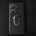 Asus Zenfone 10 dėklas Rankų darbo natūralios odos dėklai Asus Zenfone9 telefonui Dangtelis Korpusas Apsauginis galinis dangtelis Stovas Laikiklis For Asus Zenfone8 black