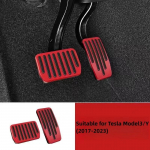 Futhope Automobilio Kojų Pedalų Dangteliai Tesla Model 3 Y Highland 2025-2025 Litchi ra&scaron;to Neslystantis Akceleratoriaus Stabdžių Atramos Pedalas raudona