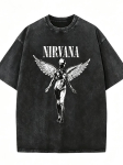 Vintažinio plovimo Nirvana Angel 90-ųjų Grunge Laismi Unisex Muzikos Gerbėjo Mar&scaron;kinėliai M įvairiaspalvis