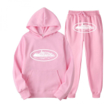 Unisex Dydžio Gatvės Stiliaus Džemperis su Gobtuvu ir Jogger Kelnės Rinkinys Laisvalaikio Sportinis Drabužis Ruduo Jaunimo Hip Hop Skeitbordas XXXL pink