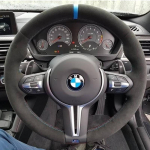 Individualizuotas zom&scaron;os odos automobilio vairo užvalkalas F87 M2 F80 M3 F82 M4 2 M5 F12 F13 M6 F85 X5 M F86 X6 M F33 F30 M Sport Red Blue Thread