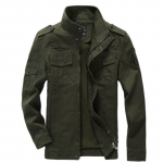 Vyri&scaron;ka karinė striukė plius laisva medvilninė armijos kareivio vyri&scaron;ka pavasarį rudenį vyri&scaron;ki kasdieniai paltai &scaron;ilti XXXL armijos žalia spalva