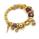 Les Tr&eacute;sors De Lily [C5298] - Bracelet Cr&eacute;ateur 'Belle des Champs' Marron Dor&eacute; ruda