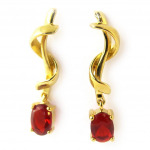 Les Tr&eacute;sors De Lily [C5604] - Boucles Plaqu&eacute; Or 'Adeline' Rouge