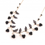 Les Tr&eacute;sors De Lily [D3549] - Collier Cr&eacute;ateur 'Rosa Romantica' Noir juoda