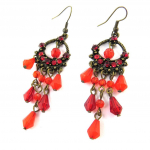 Les Tr&eacute;sors De Lily [E1211] - Boucles Cr&eacute;ateur 'Esmeralda' Rouge raudona