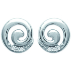 Les Tr&eacute;sors De Lily [I9774] - Boucles Argent 'D&eacute;esse' blanc argent&eacute; (rhodi&eacute;) - 9 mm sidabras