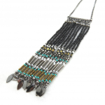 Les Tr&eacute;sors De Lily [N0727] - Collier Sautoir Cr&eacute;ateur 'Altai' noir vert juoda