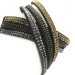 Les Tr&eacute;sors De Lily [N3054] - Bracelet Cr&eacute;ateur 'Sissi' gris ambre (2 tours) juoda